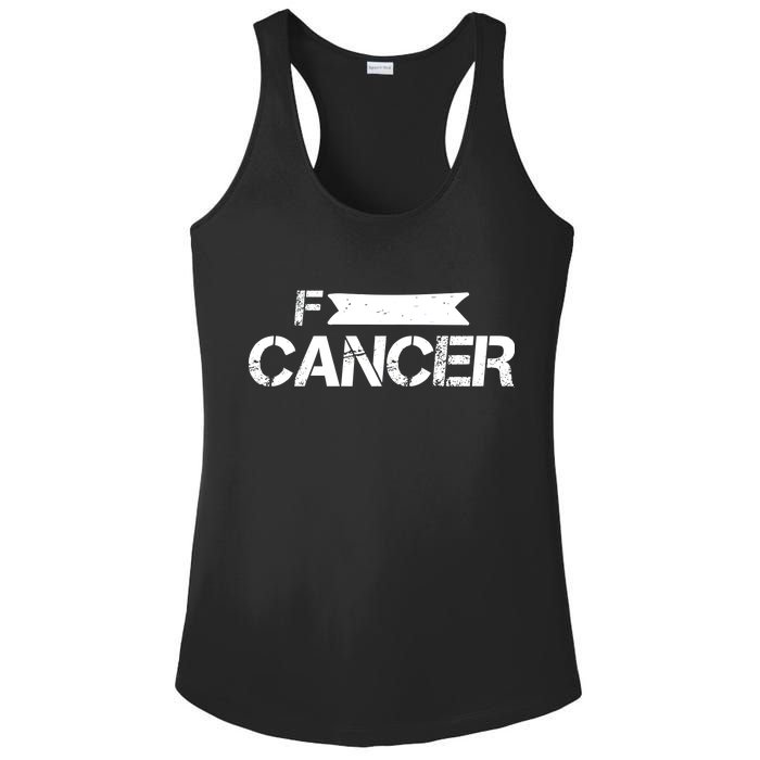 F Cancer Simple Logo Ladies PosiCharge Competitor Racerback Tank