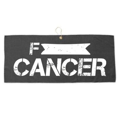 F Cancer Simple Logo Large Microfiber Waffle Golf Towel