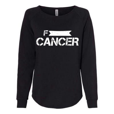 F Cancer Simple Logo Womens California Wash Sweatshirt