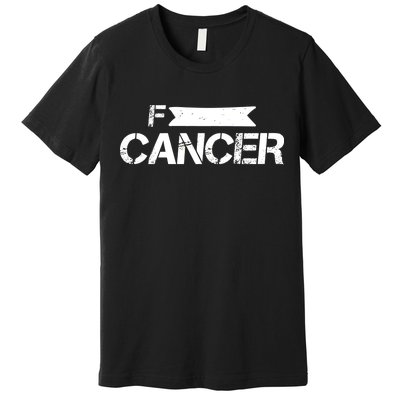 F Cancer Simple Logo Premium T-Shirt