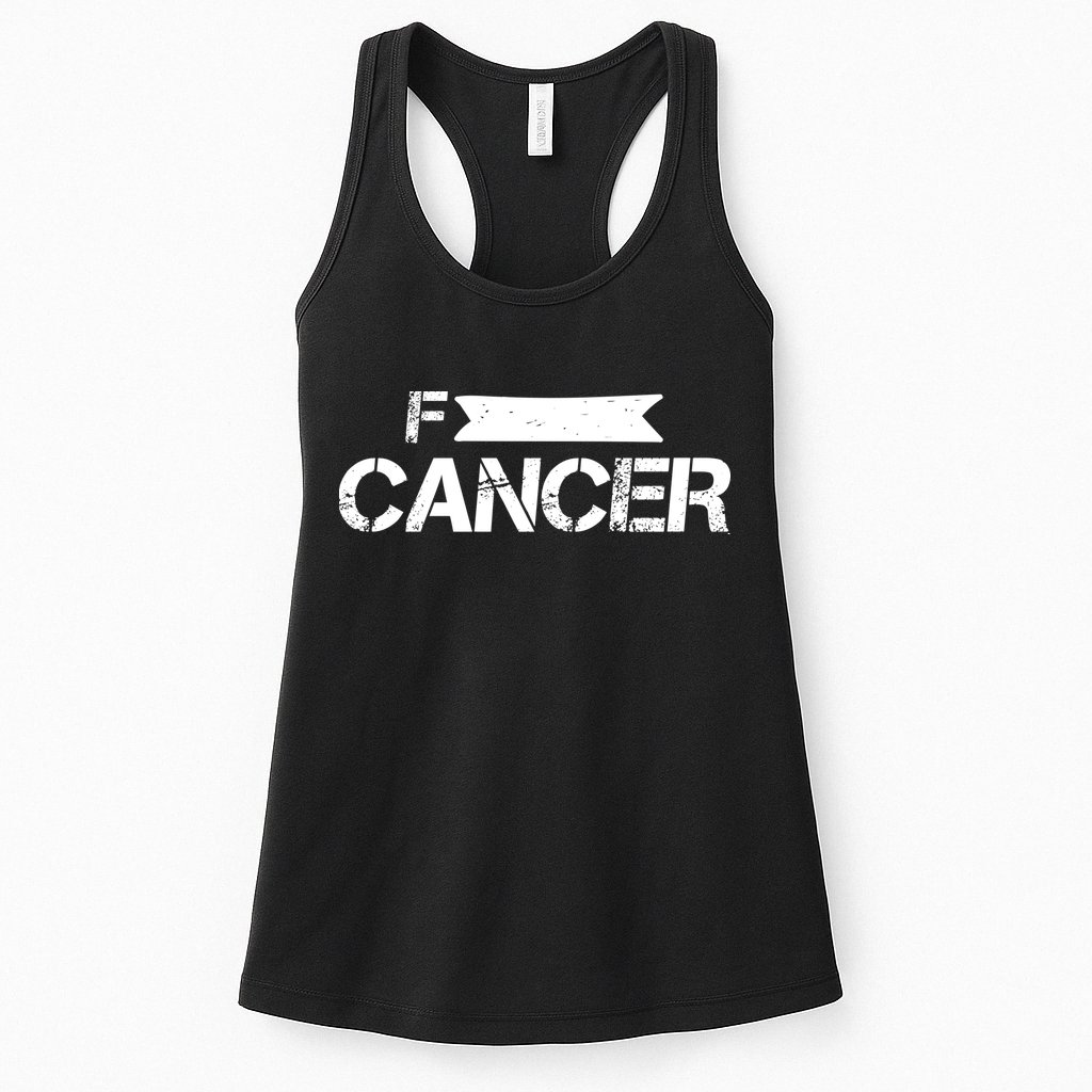 F Cancer Simple Logo Womens Tank Top