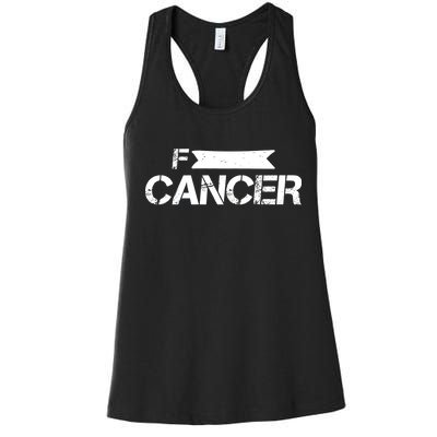 F Cancer Simple Logo Women's Racerback Tank