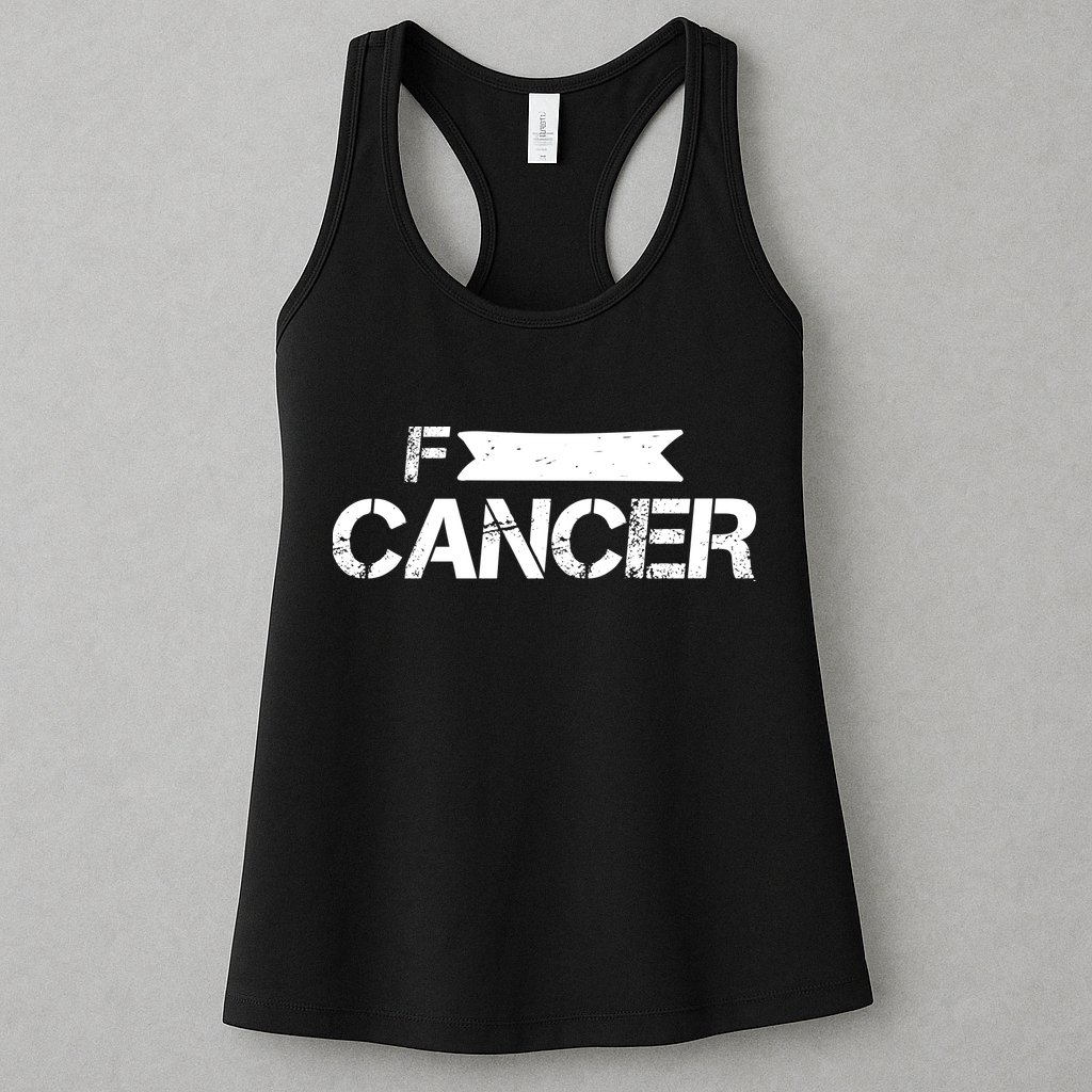 F Cancer Simple Logo Womens Tank Top