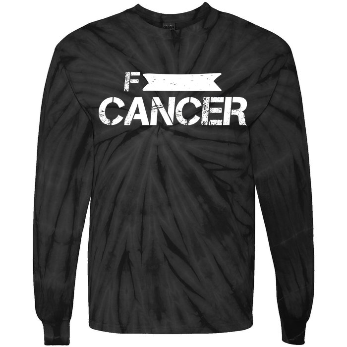 F Cancer Simple Logo Tie-Dye Long Sleeve Shirt