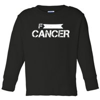 F Cancer Simple Logo Toddler Long Sleeve Shirt