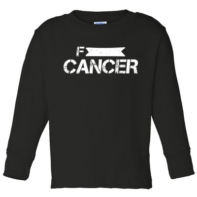 F Cancer Simple Logo Toddler Long Sleeve Shirt