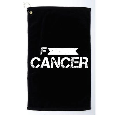 F Cancer Simple Logo Platinum Collection Golf Towel