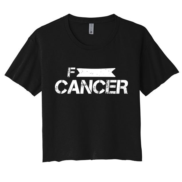 F Cancer Simple Logo Crop Top