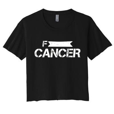 F Cancer Simple Logo Women's Crop Top Tee