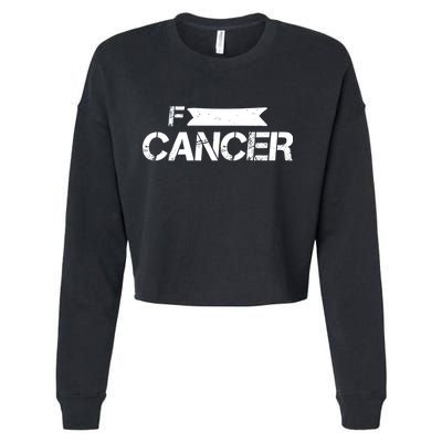 F Cancer Simple Logo Cropped Pullover Crew