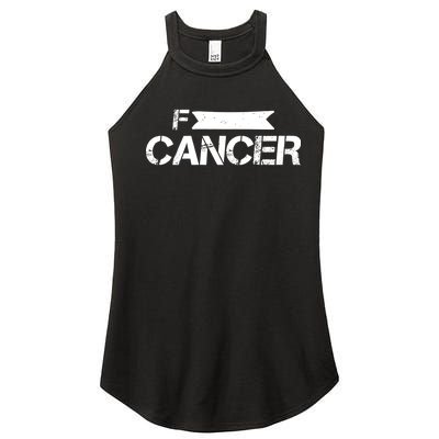 F Cancer Simple Logo Women's Perfect Tri Rocker Tank