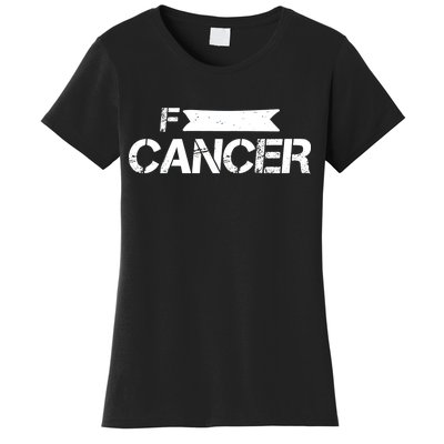 F Cancer Simple Logo Women's T-Shirt