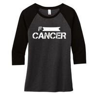 F Cancer Simple Logo Women's Tri-Blend 3/4-Sleeve Raglan Shirt