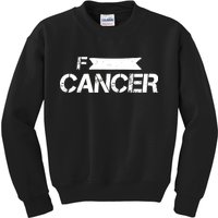 F Cancer Simple Logo Kids Sweatshirt