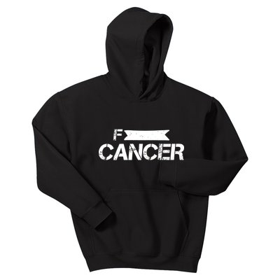 F Cancer Simple Logo Kids Hoodie