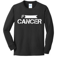 F Cancer Simple Logo Kids Long Sleeve Shirt