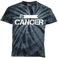 F Cancer Simple Logo Kids Tie-Dye T-Shirt