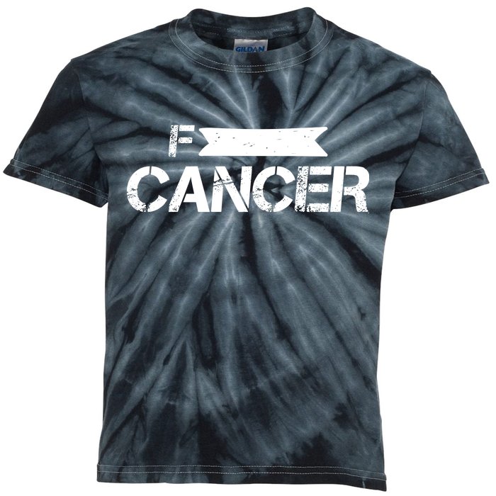 F Cancer Simple Logo Kids Tie-Dye T-Shirt