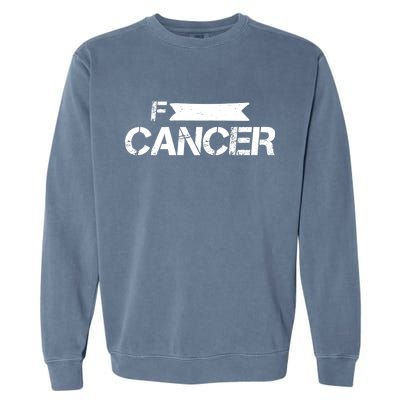 F Cancer Simple Logo Garment-Dyed Sweatshirt