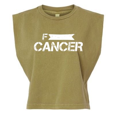 F Cancer Simple Logo Garment-Dyed Women's Muscle Tee