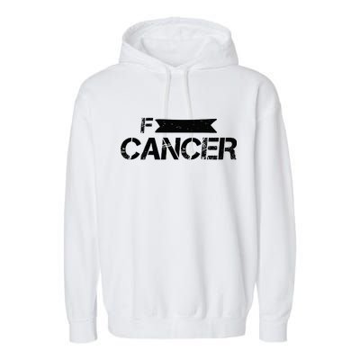 F Cancer Simple Logo Garment-Dyed Fleece Hoodie