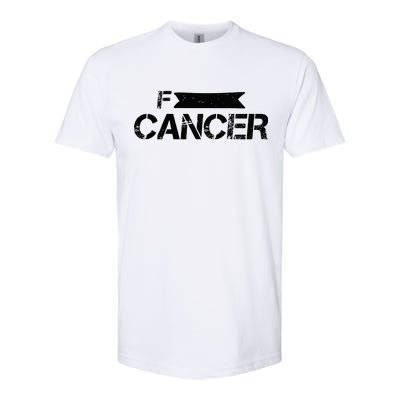 F Cancer Simple Logo Softstyle CVC T-Shirt