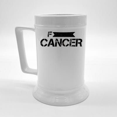 F Cancer Simple Logo Beer Stein