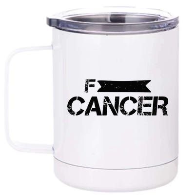 F Cancer Simple Logo 12 oz Stainless Steel Tumbler Cup