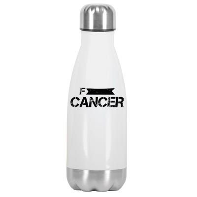 F Cancer Simple Logo Stainless Steel Insulated Water Bottle