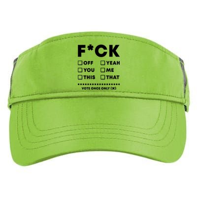 F Check Box Funny Sarcastic  Adult Drive Performance Visor