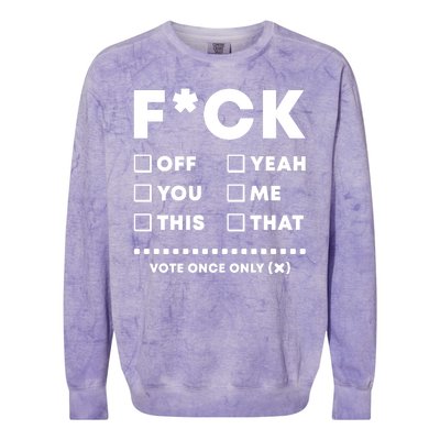 F Check Box Funny Sarcastic  Colorblast Crewneck Sweatshirt