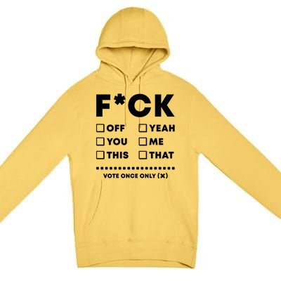 F Check Box Funny Sarcastic  Premium Pullover Hoodie