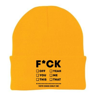 F Check Box Funny Sarcastic  Knit Cap Winter Beanie