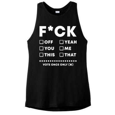 F Check Box Funny Sarcastic  Ladies PosiCharge Tri-Blend Wicking Tank