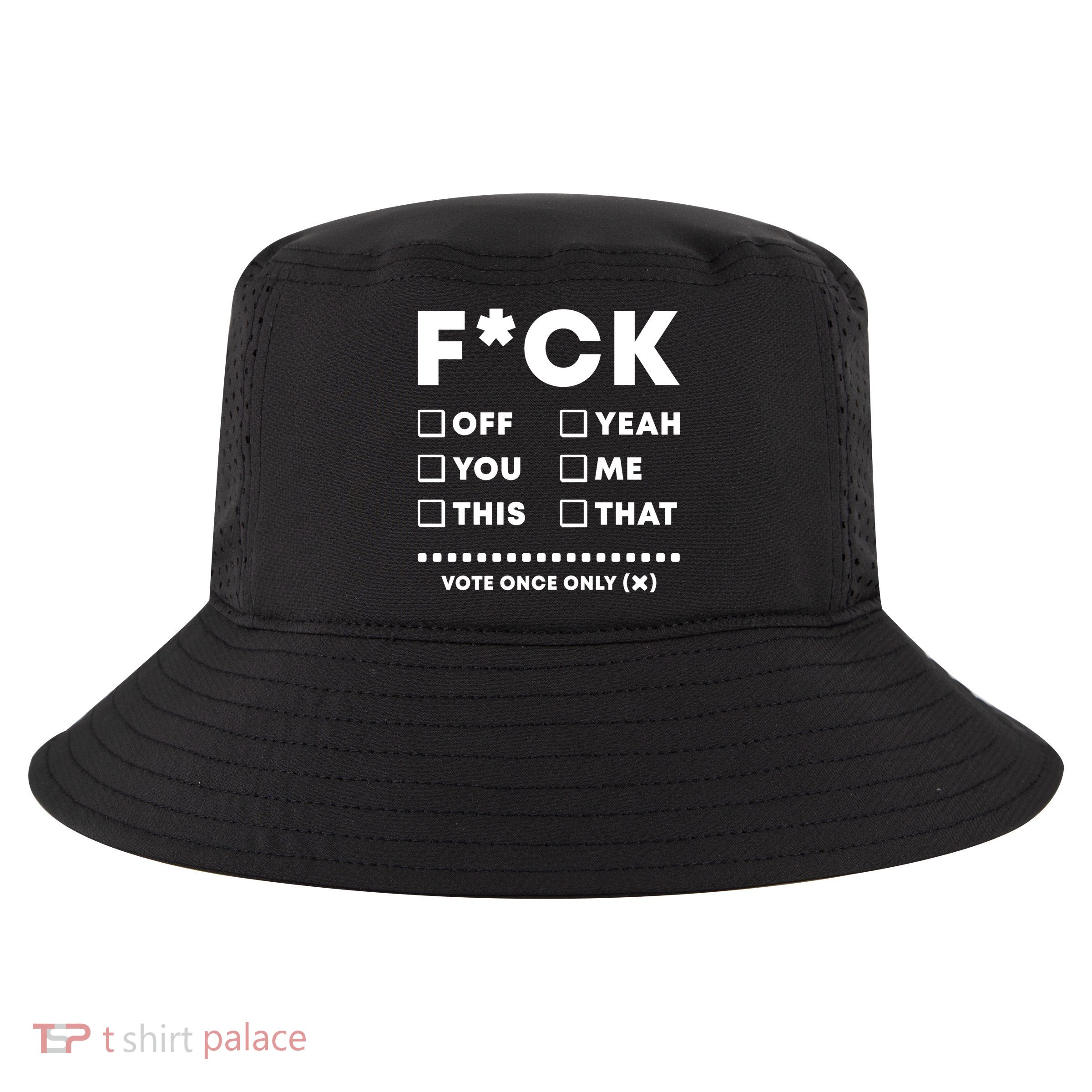F Check Box Funny Sarcastic  Cool Comfort Performance Bucket Hat