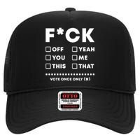 F Check Box Funny Sarcastic  High Crown Mesh Back Trucker Hat