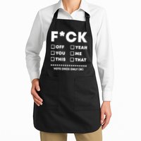 F Check Box Funny Sarcastic  Apron