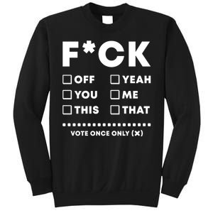 F Check Box Funny Sarcastic  Sweatshirt