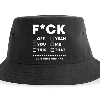 F Check Box Funny Sarcastic  Sustainable Bucket Hat