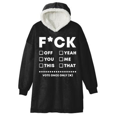 F Check Box Funny Sarcastic  Hooded Wearable Blanket