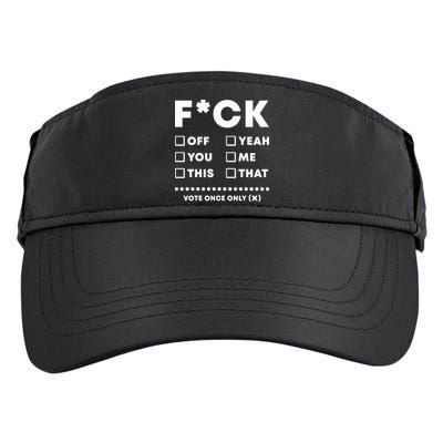 F Check Box Funny Sarcastic  Adult Drive Performance Visor