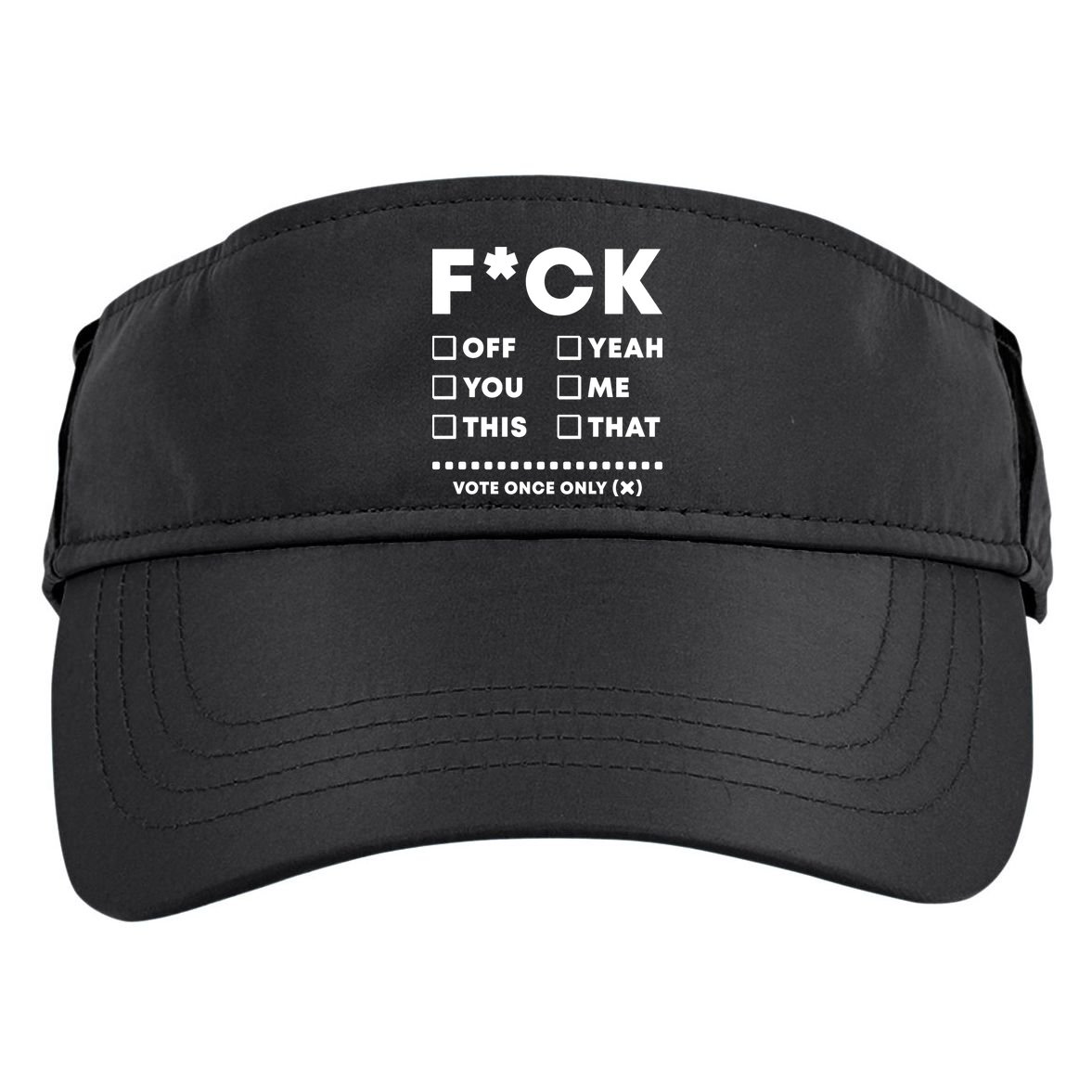 F Check Box Funny Sarcastic  Adult Drive Performance Visor