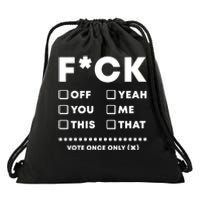 F Check Box Funny Sarcastic  Drawstring Bag