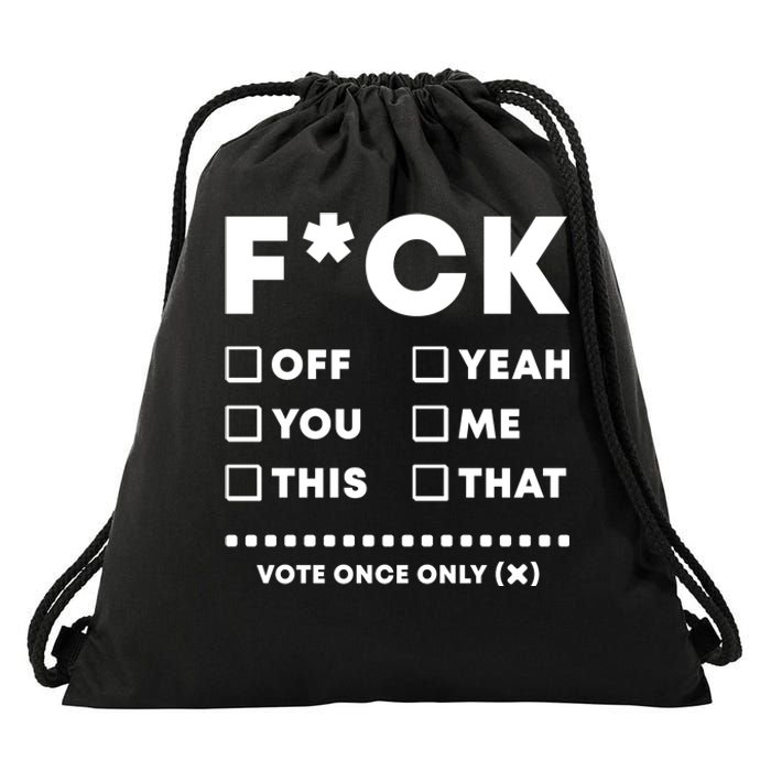 F Check Box Funny Sarcastic  Drawstring Bag