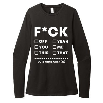 F Check Box Funny Sarcastic  Womens CVC Long Sleeve Shirt