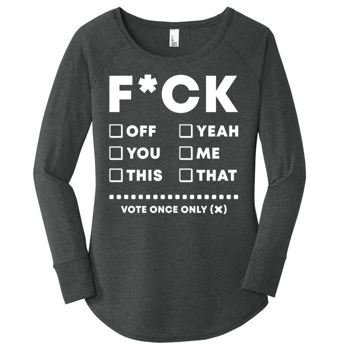 F Check Box Funny Sarcastic  Women's Perfect Tri Tunic Long Sleeve Shirt