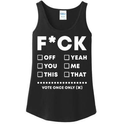 F Check Box Funny Sarcastic  Ladies Essential Tank