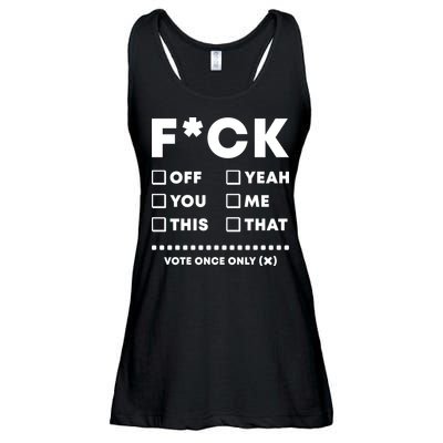 F Check Box Funny Sarcastic  Ladies Essential Flowy Tank