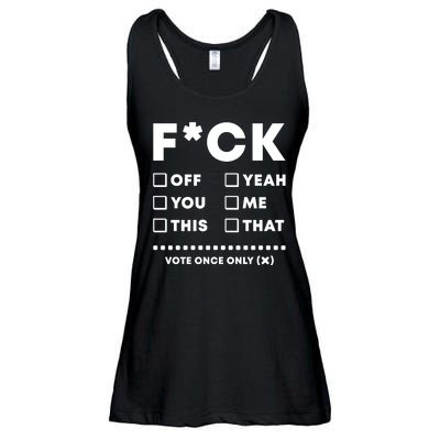 F Check Box Funny Sarcastic  Ladies Essential Flowy Tank