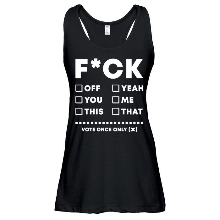 F Check Box Funny Sarcastic  Ladies Essential Flowy Tank